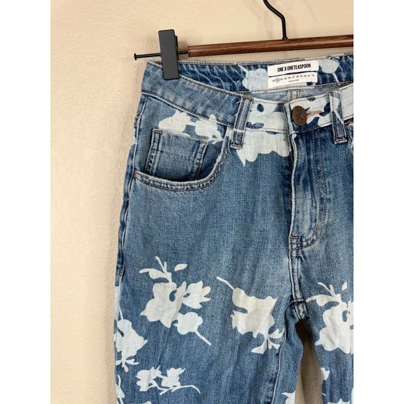 One Teaspoon Womens Awesome Baggies Jean Sz 23 Havana Floral High Waist Straight - Picture 3 of 16